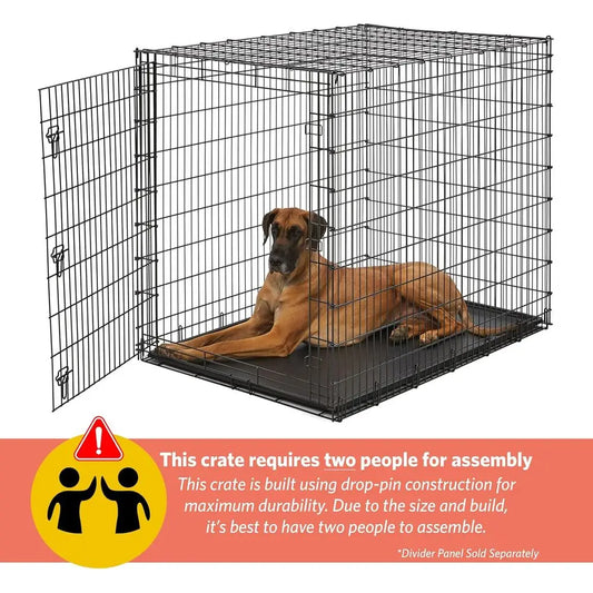 Ginormous Single Door 54-Inch Dog Crate for XXL Dogs Breeds; Great Dane, Mastiff, St. Bernard
