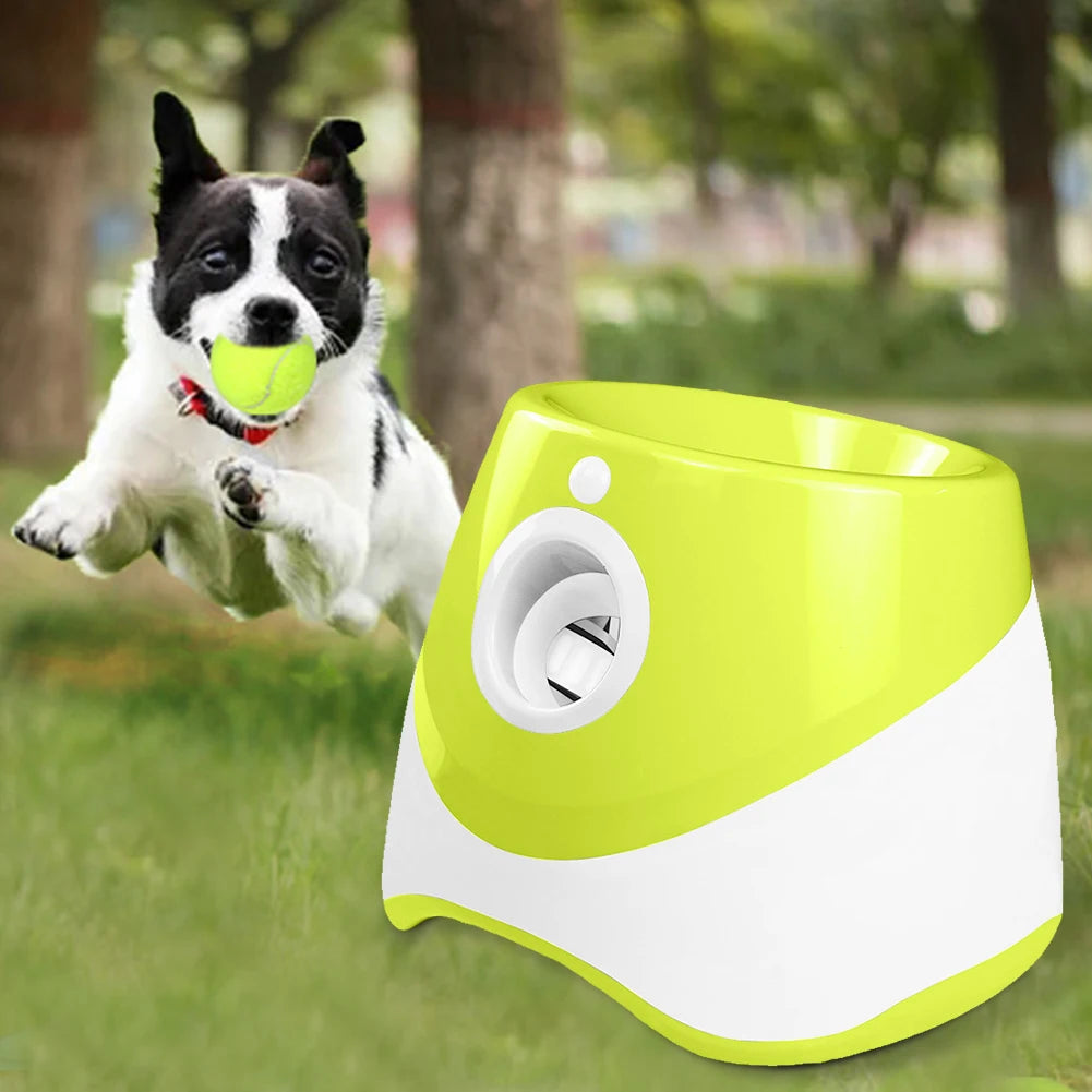Pet Prime Automatic Dog Ball Thrower, Launcher, Interative Dog Fetch Machine with 3 Tennis Balls for Indoor/Outdoor Throwing Game