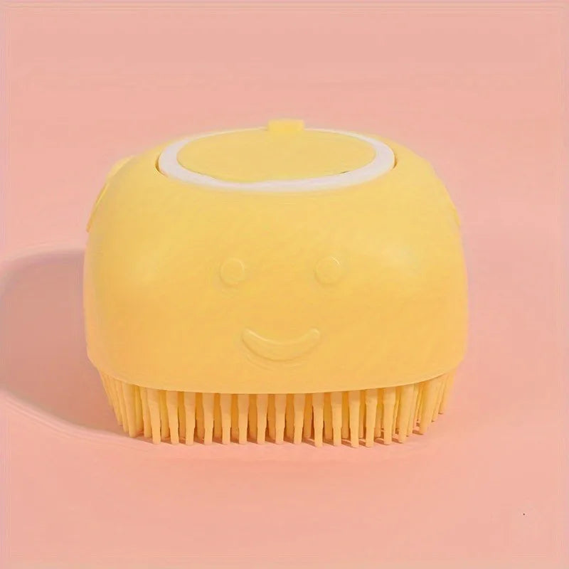 Pet Massage Brush Shampoo Dispenser Soft Silicone Brush Rubber Bristle for Dogs and Cats Shower Grooming Tool