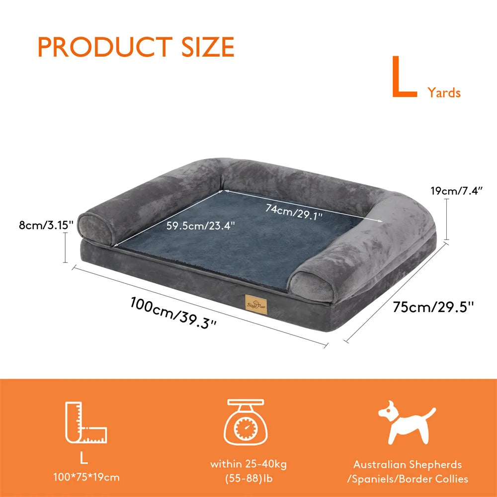 XXXL Large Calming Dog Bed Orthopedic Memory Foam , Waterproof Removable Cover Plush Mat for Small Medium Large Dogs
