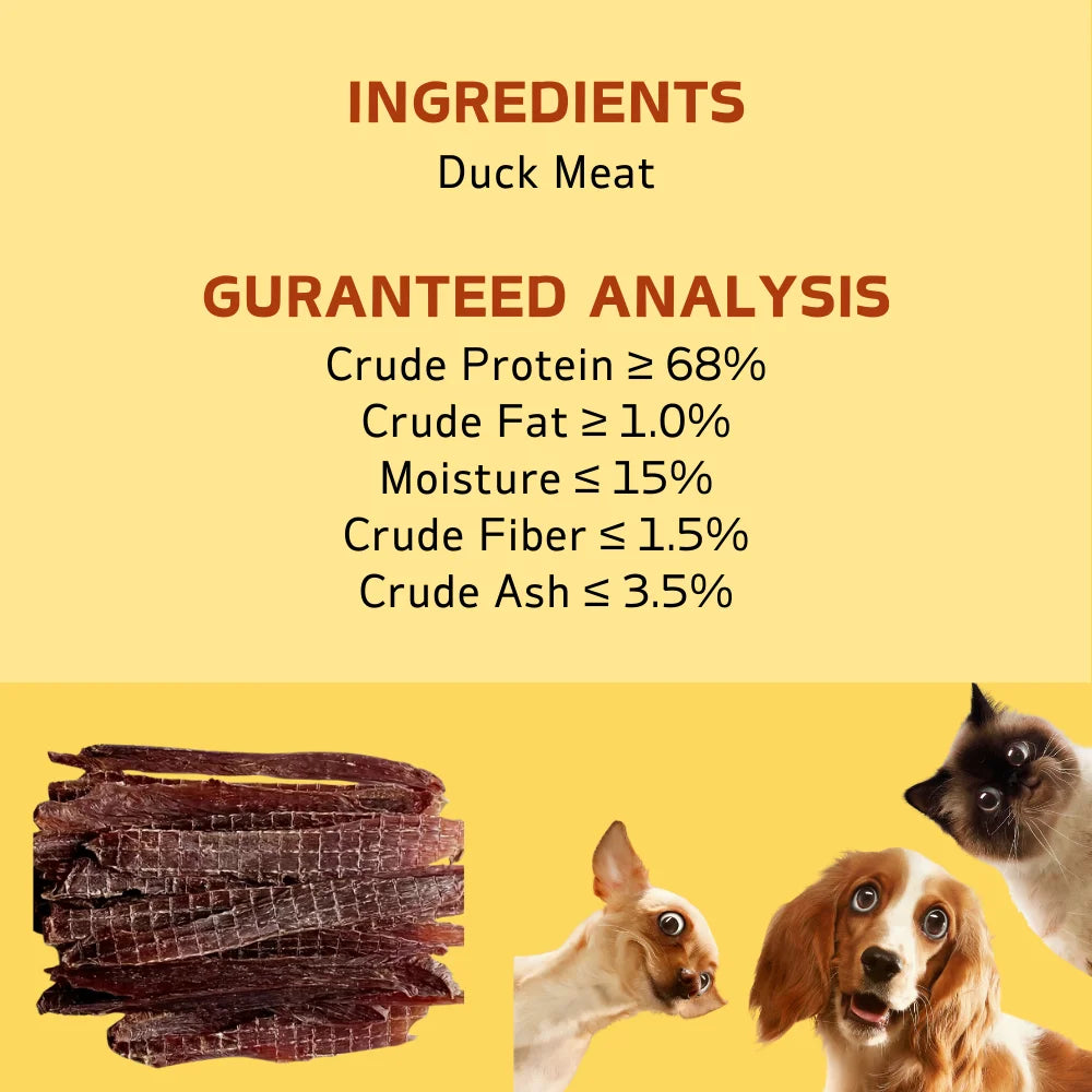 150g/5.29oz Chicken Jerky and Duck Jerky Dog Treats For Small, Medium, Large Dog, Made With Real Pure Duck - Healthy