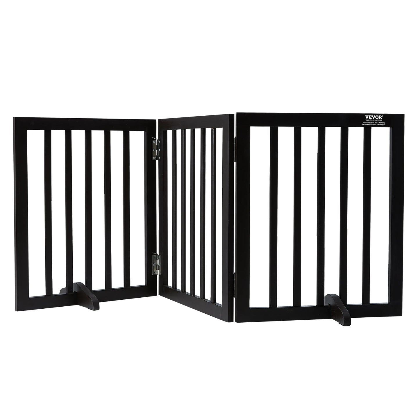 SucceBuy Free Standing Dog Gate, Freestanding Pet Gate with 3 Panels, Foldable for Narrow Passageways, Expandable Dog Barrier