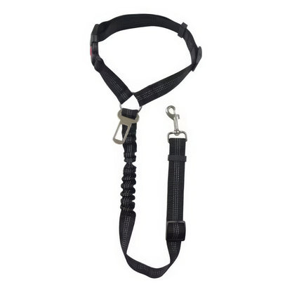 1 Black Pet Car Safety Rope, Anti Slip Buckle Design, Elastic Safety Restraint Belt, Suitable for Small and Large Dogs