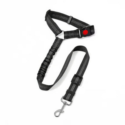 1 Black Pet Car Safety Rope, Anti Slip Buckle Design, Elastic Safety Restraint Belt, Suitable for Small and Large Dogs