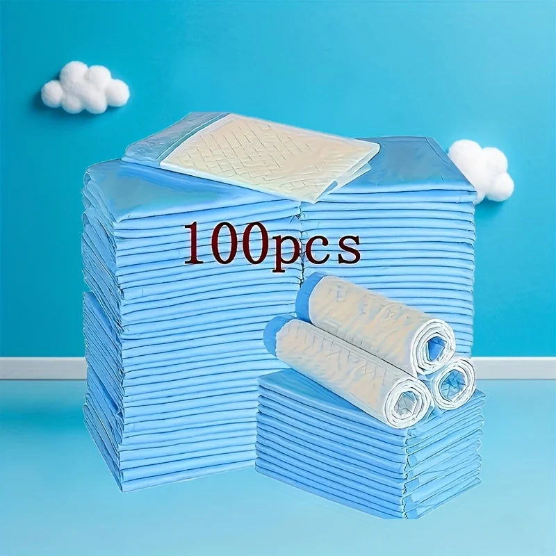 100Pcs Super Absorbent Disposable Pet Urine Pads for Large Breeds, Potty Training and Travel - Ideal for Dogs, Puppies, Cats