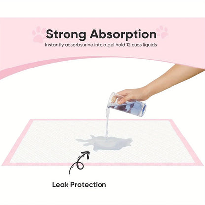 100Pcs Super Absorbent Disposable Pet Urine Pads for Large Breeds, Potty Training and Travel - Ideal for Dogs, Puppies, Cats