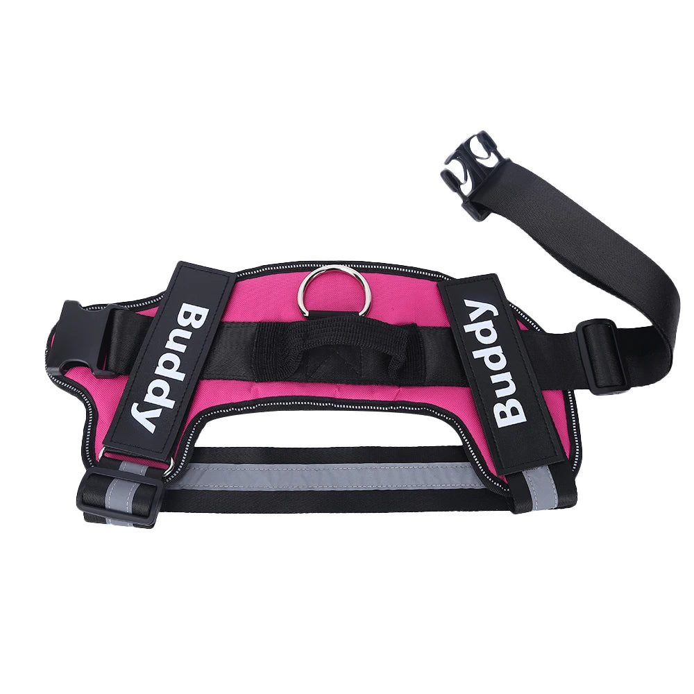 Dog Harness NO PULL Reflective, Breathable, Adjustable Pet Harness Vest with ID Custom Patch Outdoor Walking Dogs