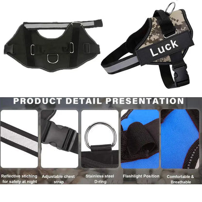 Dog Harness Vest, ID Patch Customized Reflective Breathable Adjustable Pet Harness For Dog