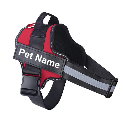 Dog Harness NO PULL Reflective, Breathable, Adjustable Pet Harness Vest with ID Custom Patch Outdoor Walking Dogs
