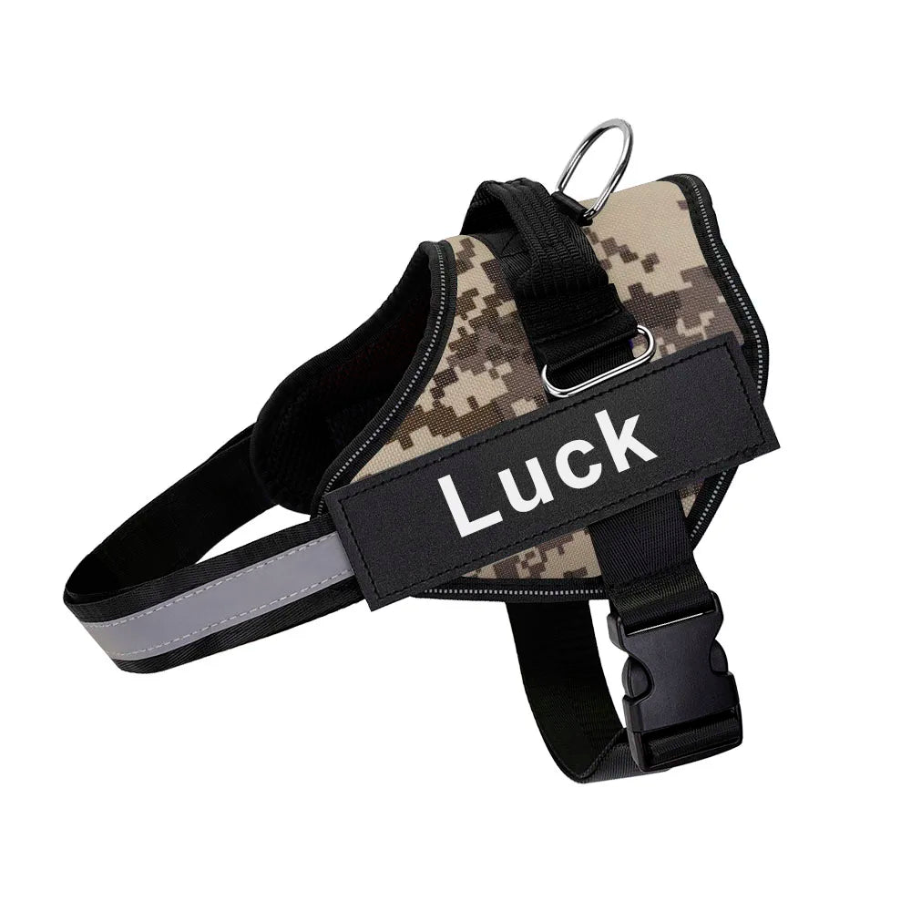 Dog Harness Vest, ID Patch Customized Reflective Breathable Adjustable Pet Harness For Dog