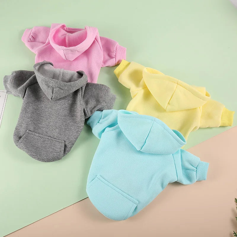 Cozy Pet Clothes with Pocket, Dog Hoodies For Small Dogs,  All Season Knit Cat Clothes