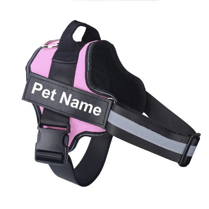 Dog Harness NO PULL Reflective, Breathable, Adjustable Pet Harness Vest with ID Custom Patch Outdoor Walking Dogs