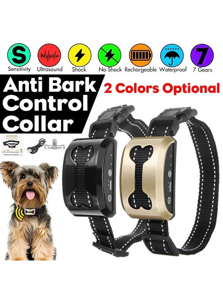 Pet Dog Anti Bark Guard ,Waterproof, Stop Dog Barking, Rechargeable Shock Safe USB