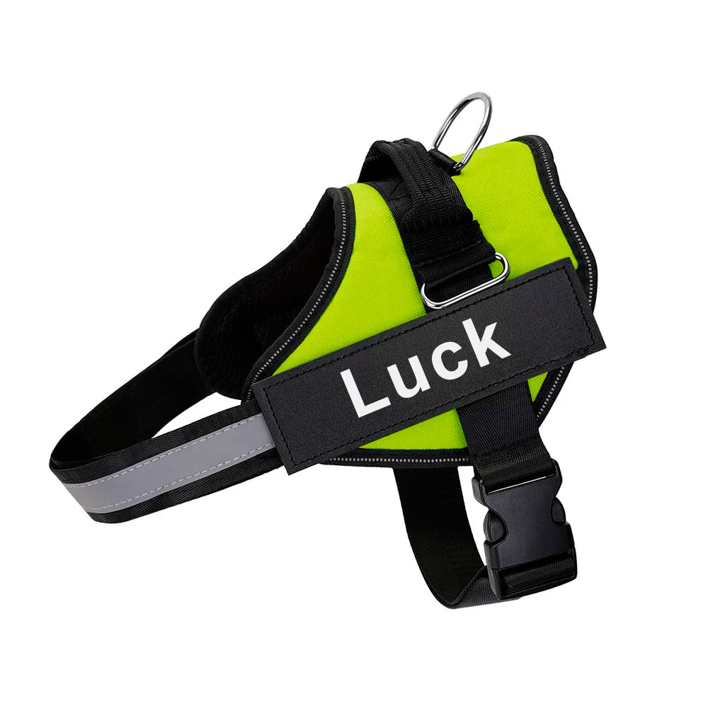 Dog Harness Vest, ID Patch Customized Reflective Breathable Adjustable Pet Harness For Dog