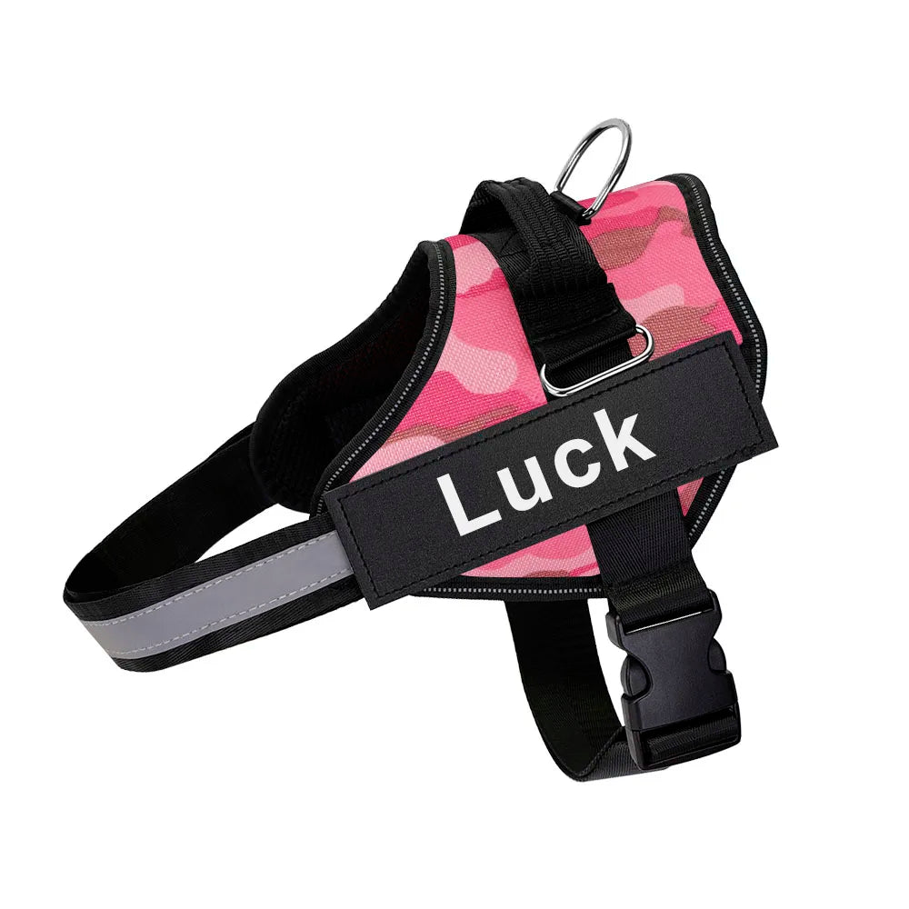 Dog Harness Vest, ID Patch Customized Reflective Breathable Adjustable Pet Harness For Dog