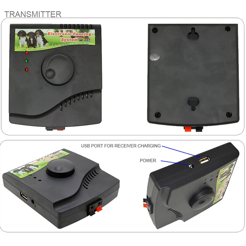 Pet Fence In-Ground Electric Dog Fence, Rechargeable, Electric Dog Training Collar Receivers, Pet Containment System W-227B For Dog
