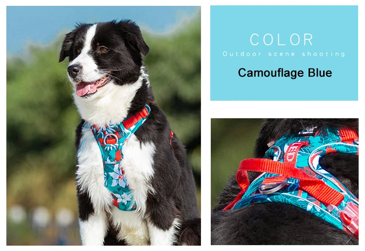 Truelove Pet Explosion-proof Dog Harness, Camouflage, Reflective Nylon Special Edition and Upgrade Version Easy to Adjust