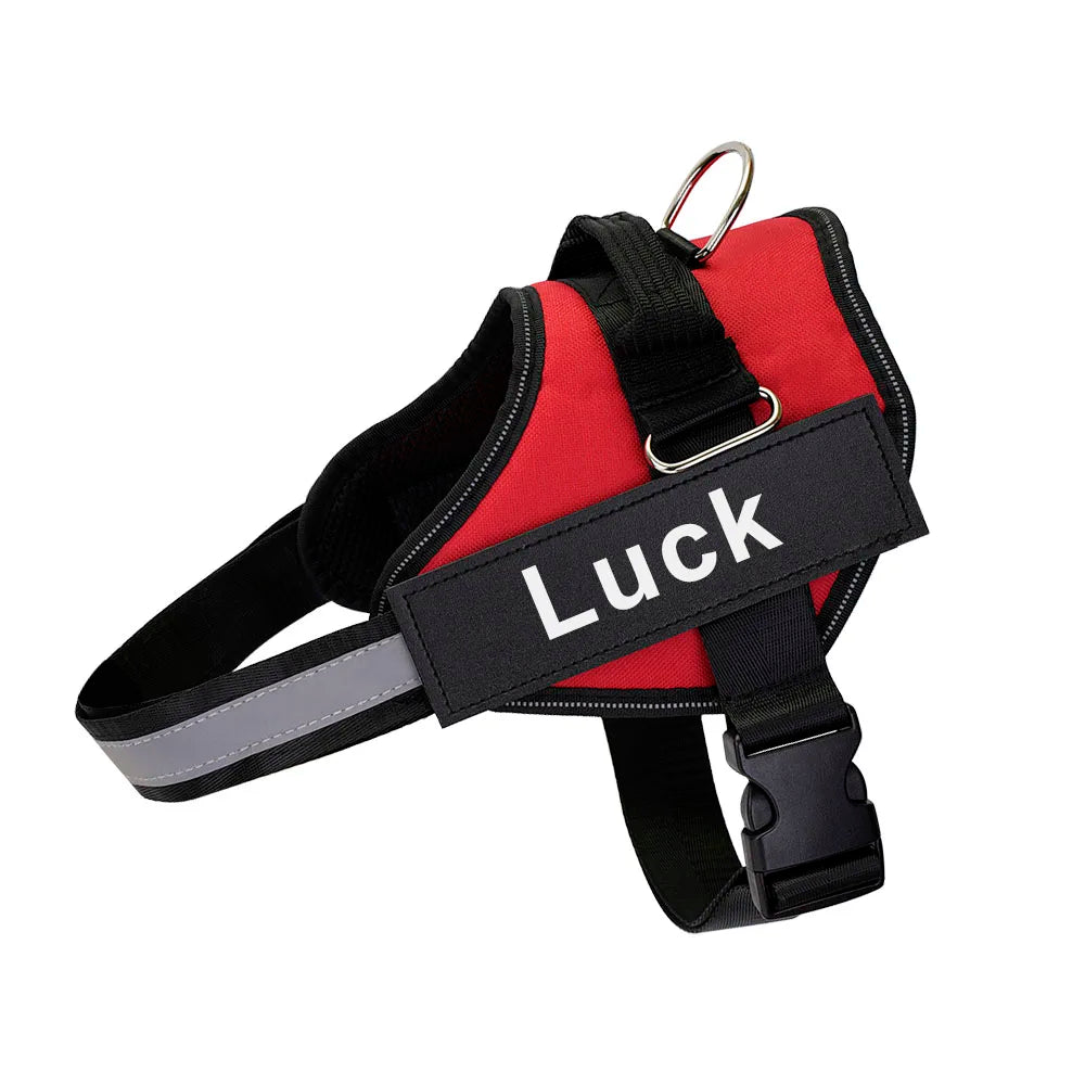 Dog Harness Vest, ID Patch Customized Reflective Breathable Adjustable Pet Harness For Dog