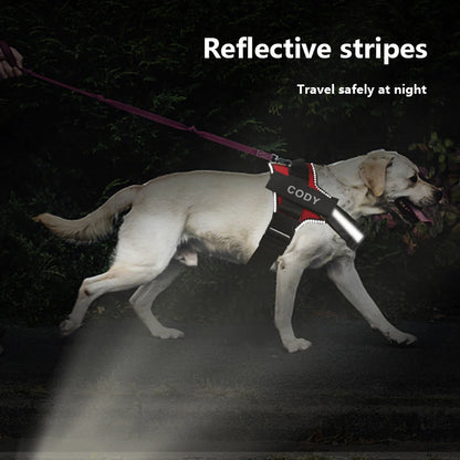 Dog Harness NO PULL Reflective, Breathable, Adjustable Pet Harness Vest with ID Custom Patch Outdoor Walking Dogs
