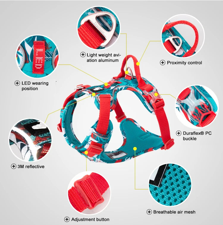 Truelove Pet Explosion-proof Dog Harness, Camouflage, Reflective Nylon Special Edition and Upgrade Version Easy to Adjust