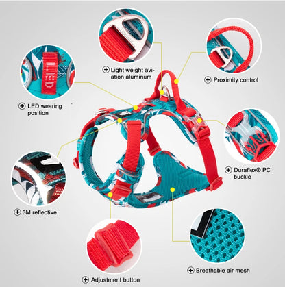 Truelove Pet Explosion-proof Dog Harness, Camouflage, Reflective Nylon Special Edition and Upgrade Version Easy to Adjust