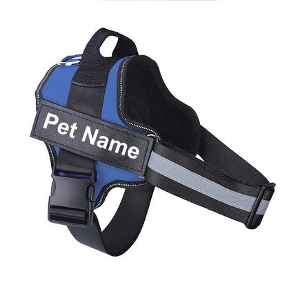 Dog Harness NO PULL Reflective, Breathable, Adjustable Pet Harness Vest with ID Custom Patch Outdoor Walking Dogs
