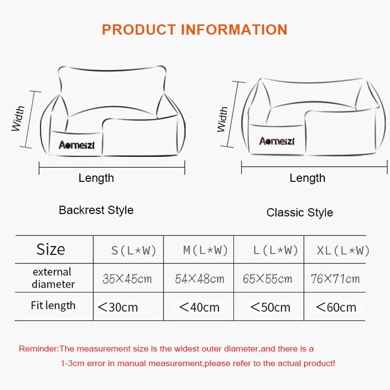 Big Dog Bed, Pet Sofa Bed For Small, Medium or Big Dogs, Washable