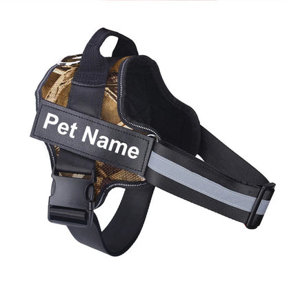 Dog Harness NO PULL Reflective, Breathable, Adjustable Pet Harness Vest with ID Custom Patch Outdoor Walking Dogs