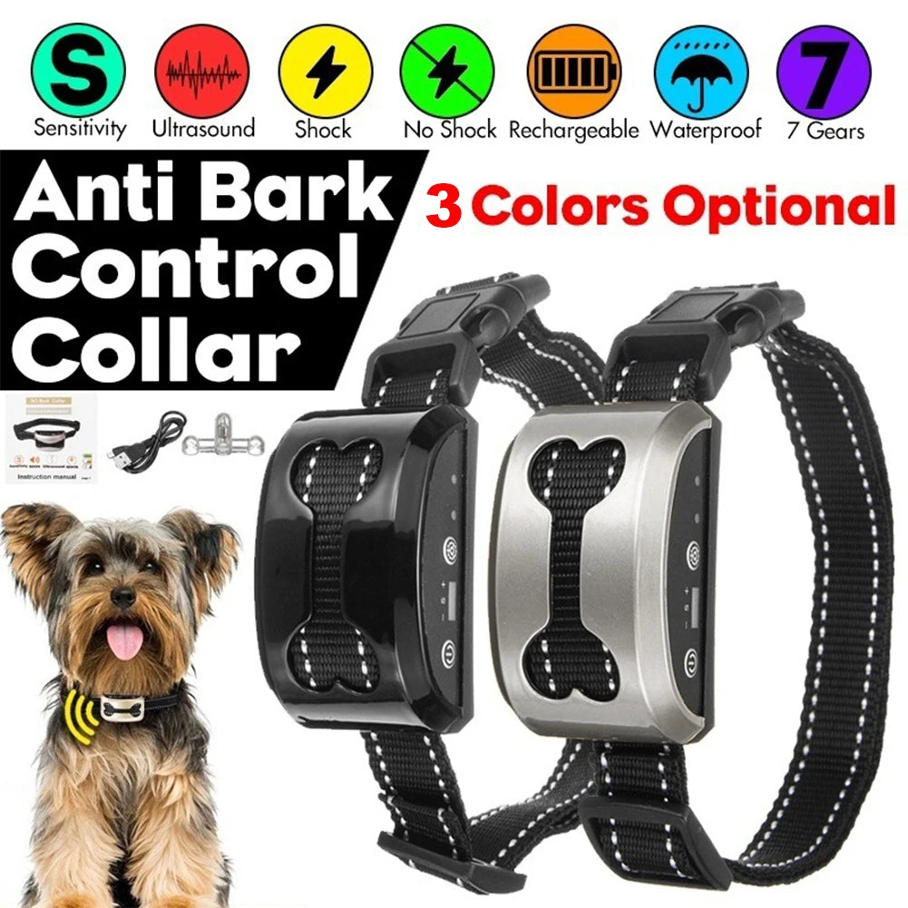 Pet Dog Anti Bark Guard ,Waterproof, Stop Dog Barking, Rechargeable Shock Safe USB