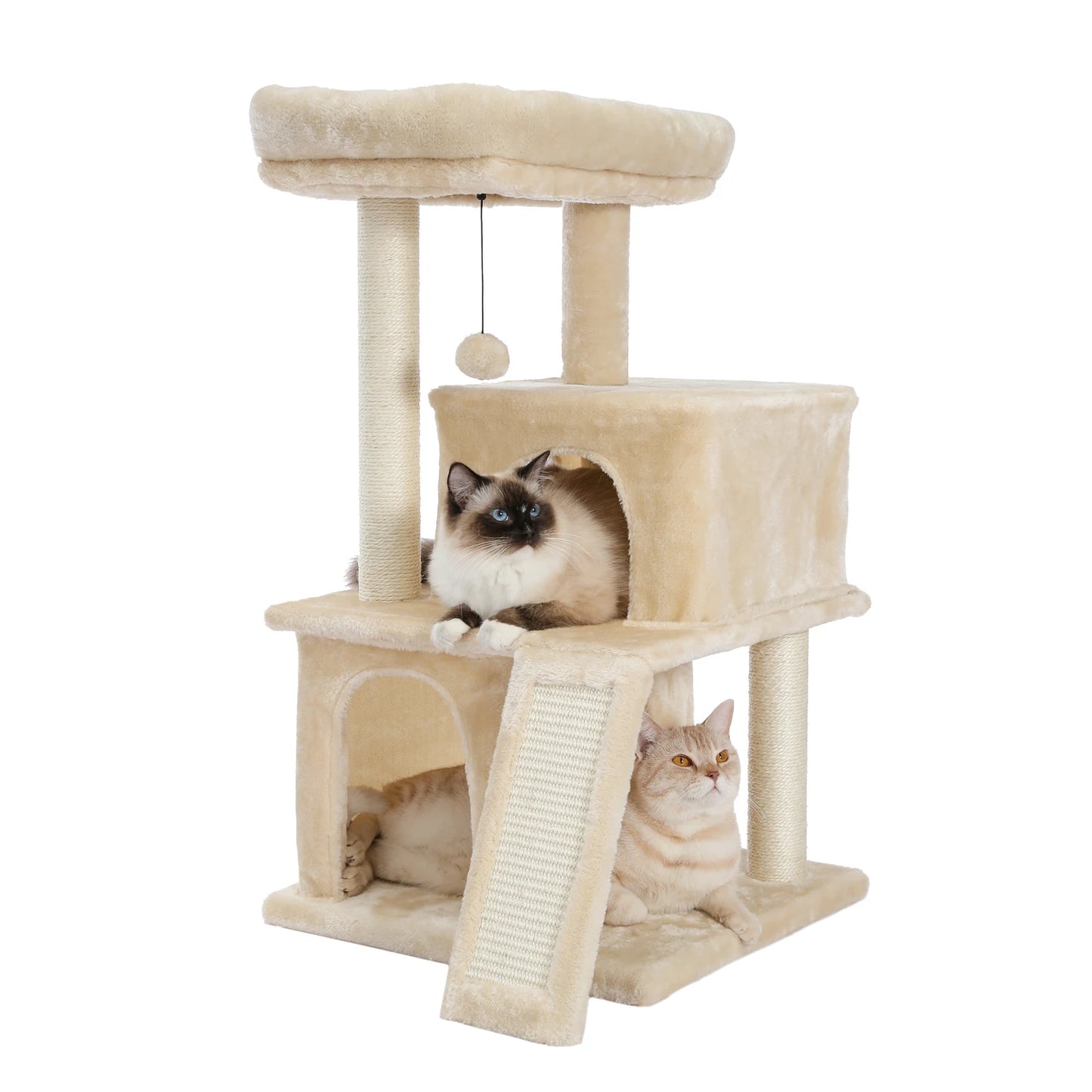 Large Cat Tree for Indoor Cats, Multi-Level Cat Tower with Sisal Scratching Post, 2 Spacious Condo, Cat Scratching Pad