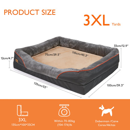 Large Dog Bed Soft and Comfortable ,Anti Allergy ,Warm Fleece, Removable Washable Cover, Waterproof