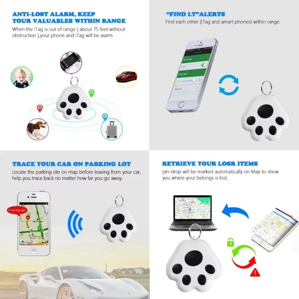 Dog Paw Mini GPS Tracker Cats, Dogs, Children, Elderly, Anti Lost Device, Intelligent Tracking Locator.
