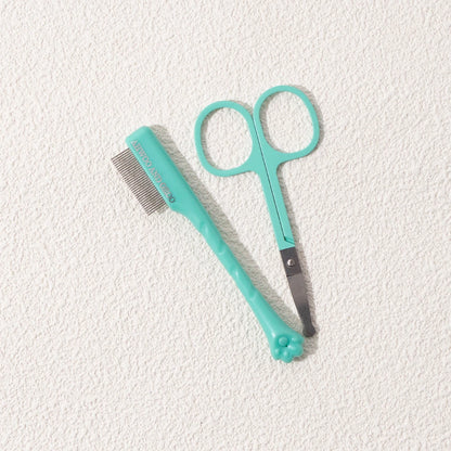 Pet Facial Cleaning Comb Set, Removes Tear Stains, Dog and Cat Hair Repair Scissors, Hair Comb