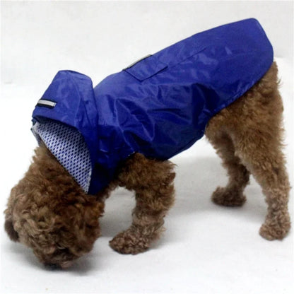 Dog Raincoat, Waterproof Hoodie,  Rain Poncho, Pet Rainwear Clothes with Reflective Stripe for All Sizes