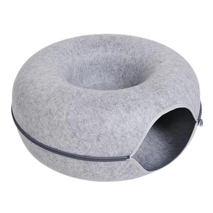 Felt Donut Bed for Cats or Small Dogs House With Breather Hole,  Dog Bed,  Interactive Play Toys for Cats to Hide 2 in