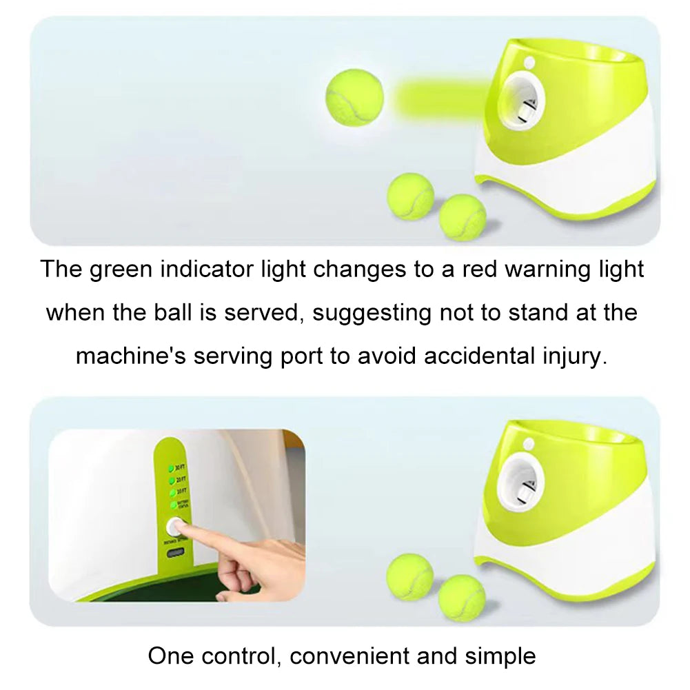 Pet Prime Automatic Dog Ball Thrower, Launcher, Interative Dog Fetch Machine with 3 Tennis Balls for Indoor/Outdoor Throwing Game