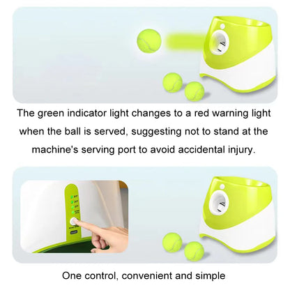 Pet Prime Automatic Dog Ball Thrower, Launcher, Interative Dog Fetch Machine with 3 Tennis Balls for Indoor/Outdoor Throwing Game