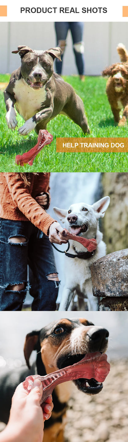 MASBRILL Dog Toys Aggressive Chewers, Large Dogs Bone-Shaped Indestructible Nylon Interactive Dog Toy, Teeth Cleaning