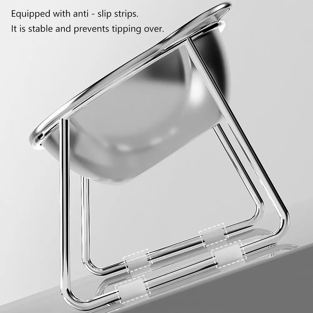 ‌304 Stainless Steel Raised Cat Bowl with 15° Elevated Design Tilted Neck Guard for Healthy Feeding, Shatterproof for Cats and Puppies