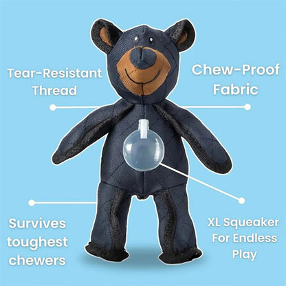 Squeaky Plush Bear Toy for Dogs, Unbreakable Teddy Squeaky Dog Toy