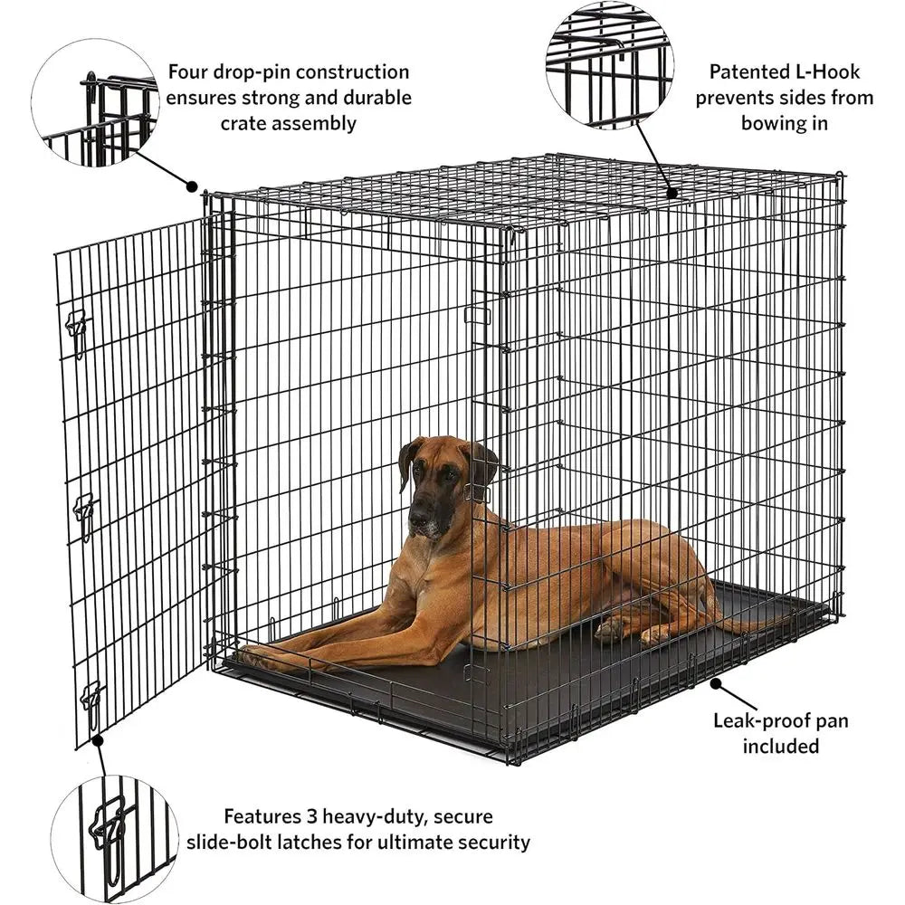 Ginormous Single Door 54-Inch Dog Crate for XXL Dogs Breeds; Great Dane, Mastiff, St. Bernard