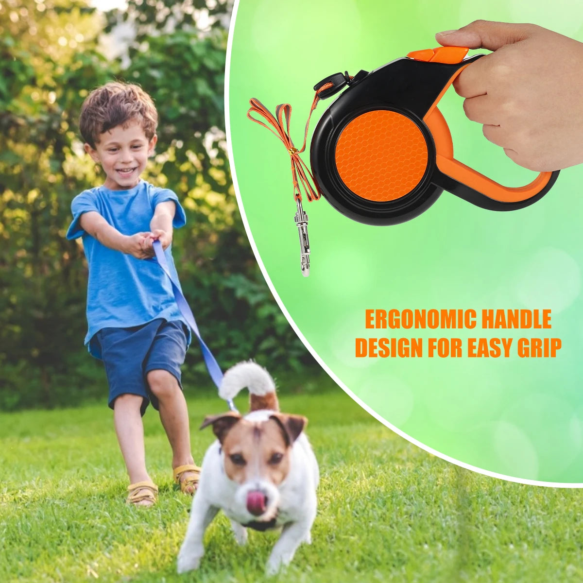 8M Retractable Dog Lead ,Heavy Duty Pet Walking Leash with Strong Reflective Tape Non-Slip Handle for Small, Medium and Large Dogs
