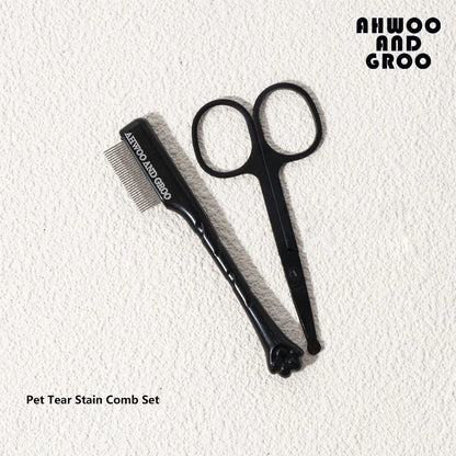 Pet Facial Cleaning Comb Set, Removes Tear Stains, Dog and Cat Hair Repair Scissors, Hair Comb