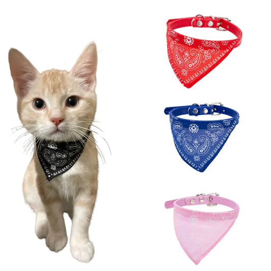 Adjustable Cute Printed Bandana Cat
