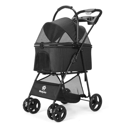 3 in 1 Pet Stroller with Removable Carrier, Folding Stroller for Small/Medium Dogs and Cats, Waterproof, All-Terrain