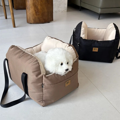 Dog Car Seat with Safety Belt, Four Season Universal Pet Nest Cushion, Washable Dogs, Cats, Sofa Bedding Travel Mattress