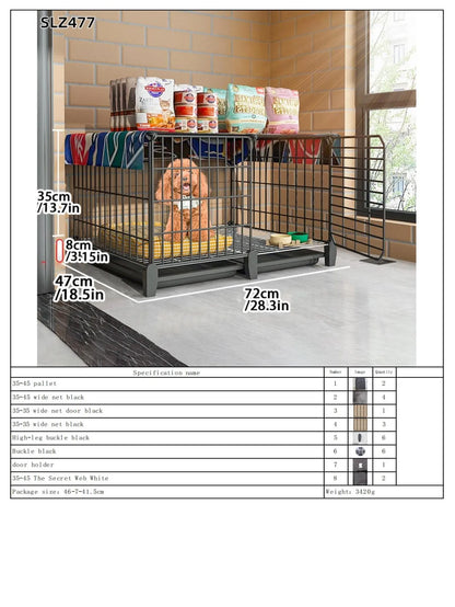 Dog Cage Small Dog Indoor with Separate Toilet Household Corgi Teddy Pomeranian House Kennel Dog Pet Fence