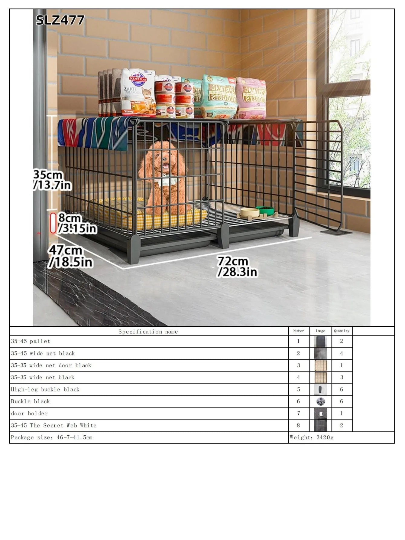Dog Cage Small Dog Indoor with Separate Toilet Household Corgi Teddy Pomeranian House Kennel Dog Pet Fence