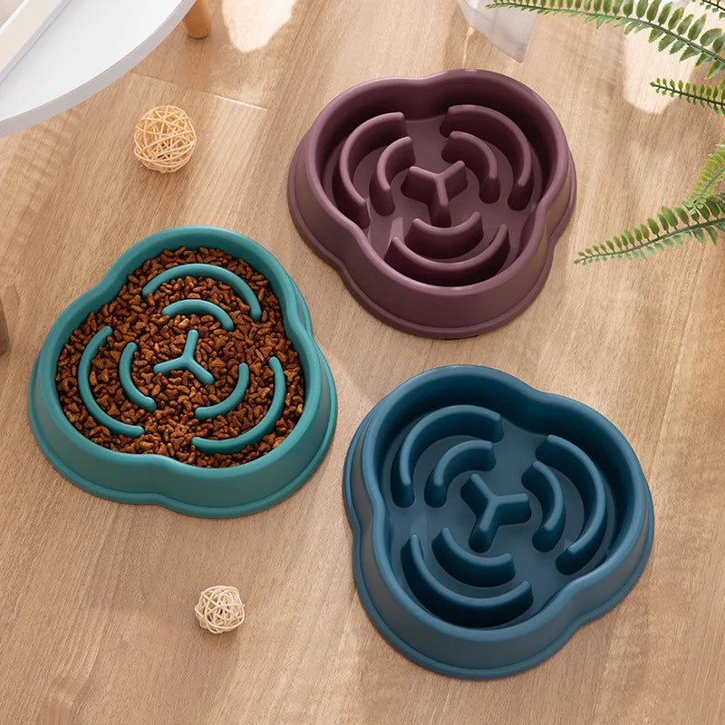 Pet Cat and Dog Slow Food Bowl, Anti-choking , Non-slip, Multiple Colors and Shapes