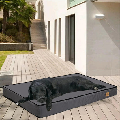 Large Orthopaedic Dog Bed Waterproof Cushion, Pet Mattress 2 In 1 Pet Dog Crate Bed with Removable Washable Cover Indoor Outdoor